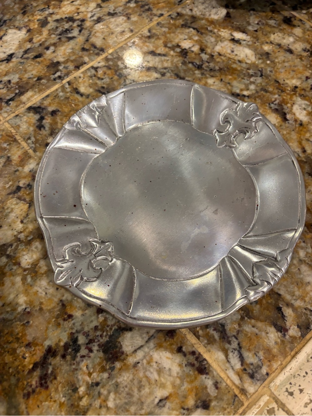 Arthur Court Silver Fleur-de-Lis Decorative Charger Plate